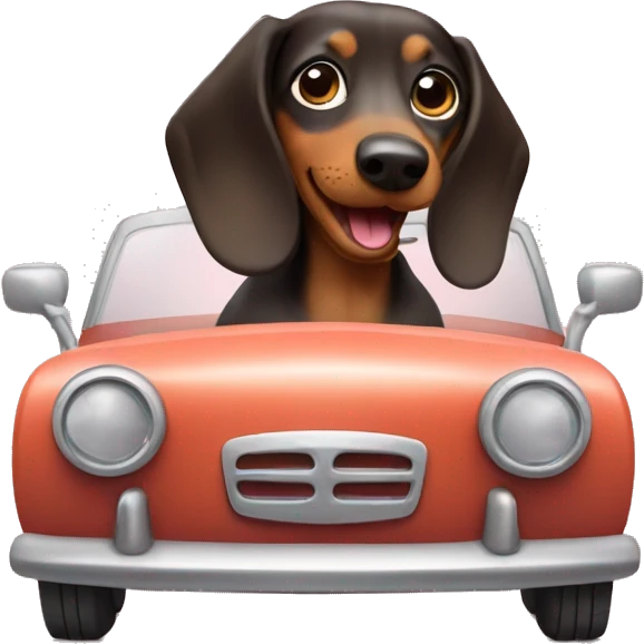 Dachshund driving emoji