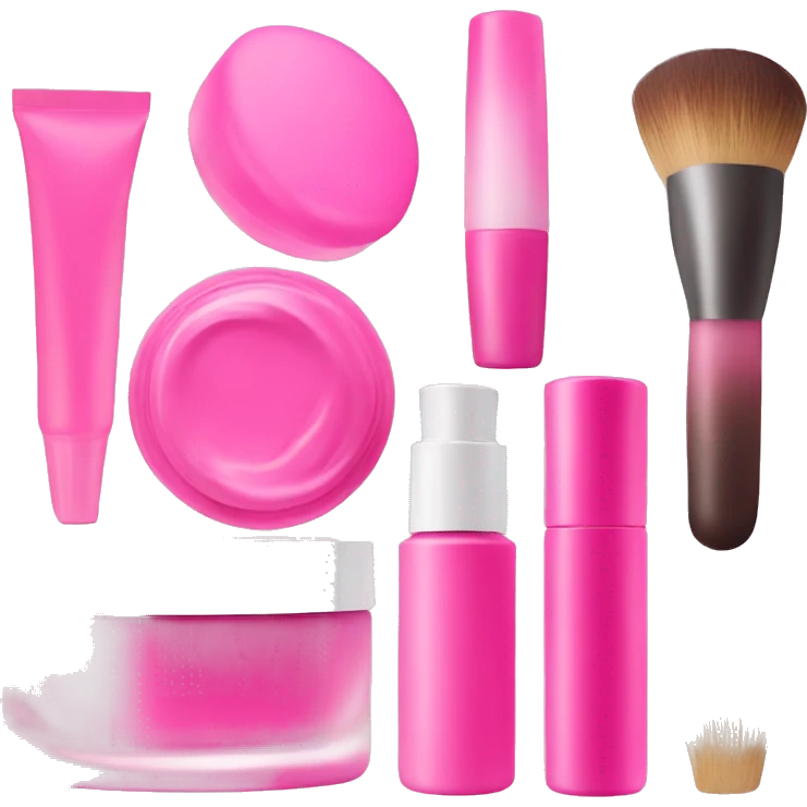 cosmetics in pink emoji