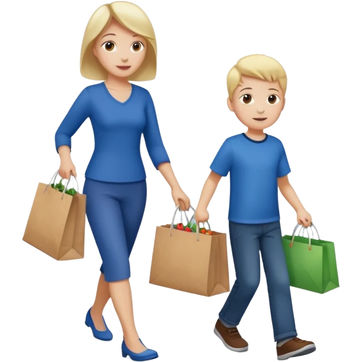 Mommy and harshil are going to the Walmart emoji