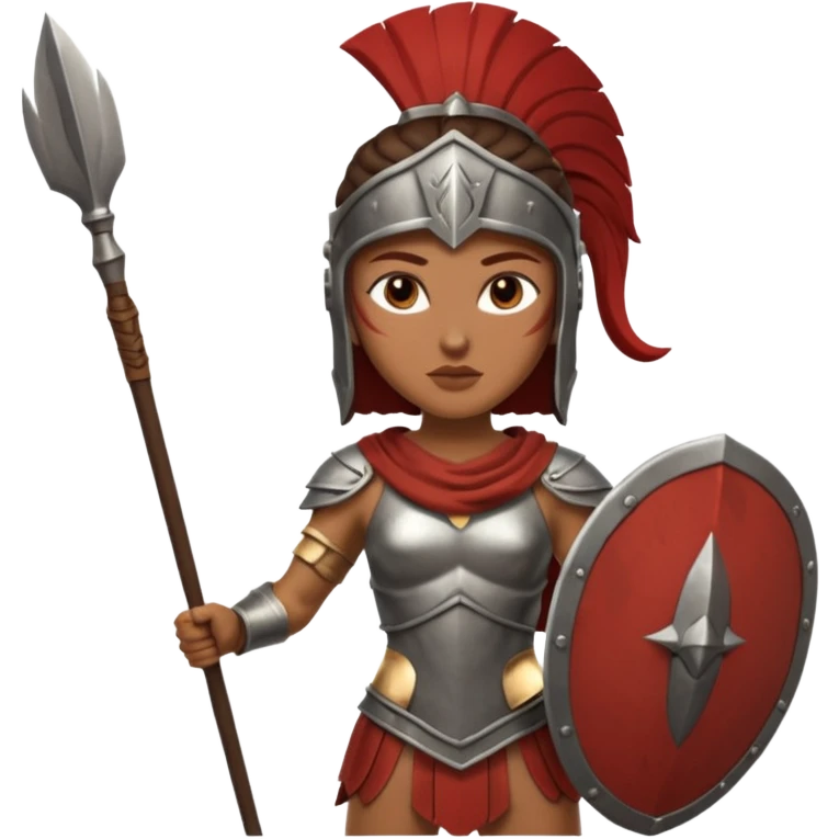 woman spartan warrior holding spear and shield emoji