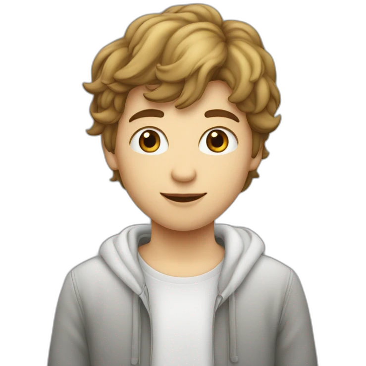garçon amoureux coeur blanc dans son ceour emoji