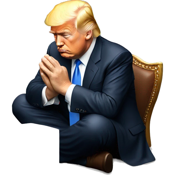 Donald trump praying to ethereum emoji