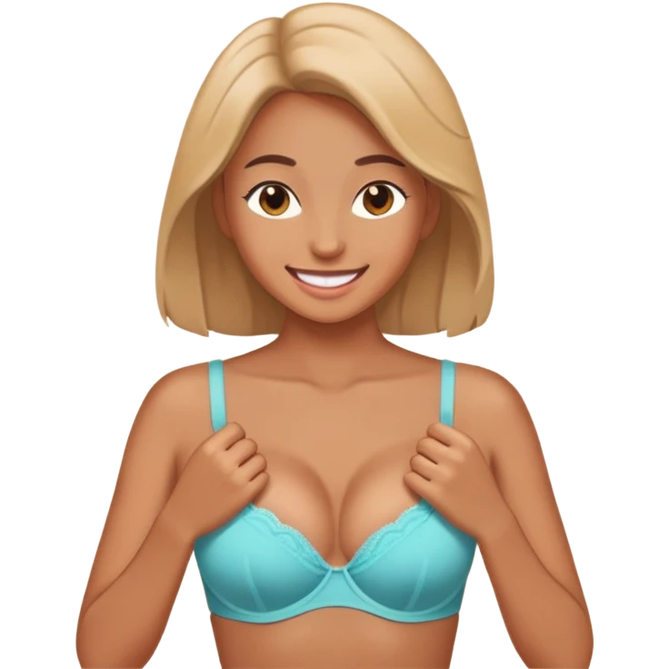 Girl takes off her bra emoji