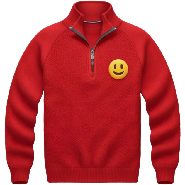 red knitted quarter zip emoji