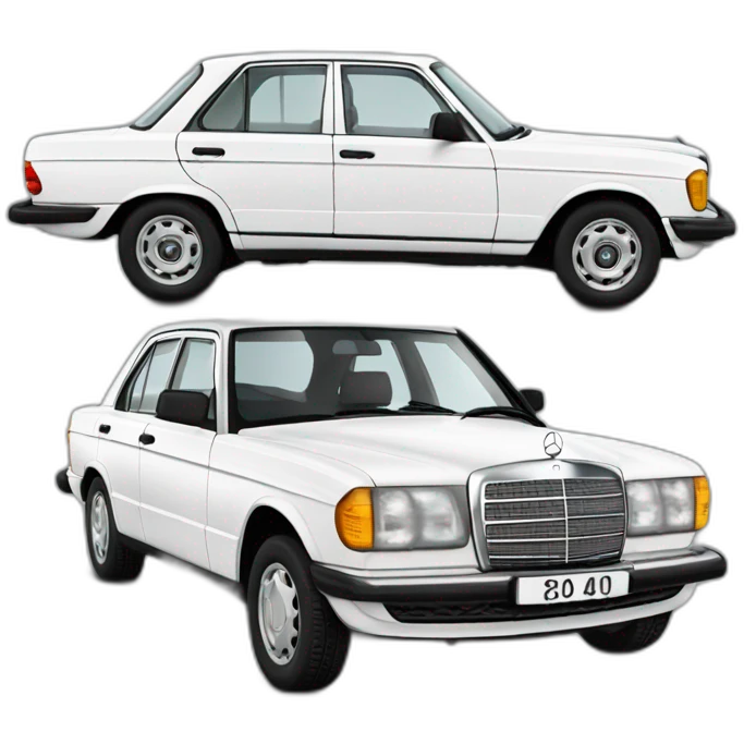 mercedes 240d 3.0 white emoji