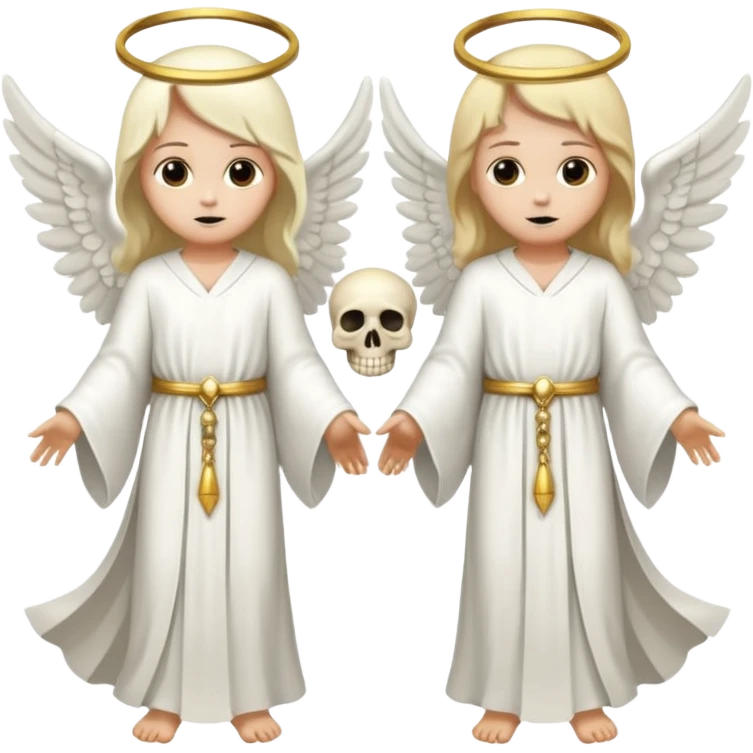 angel and skull side by side emoji