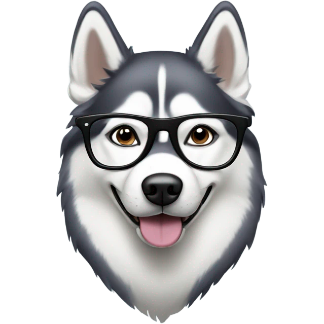 Husky with glasses emoji