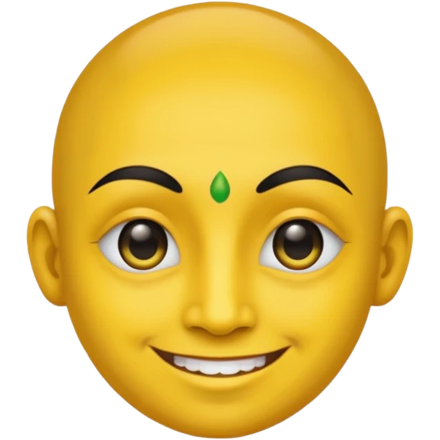 Yellow face with black bindi emoji