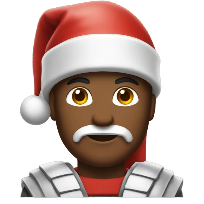 spartan male wearing santa hat emoji