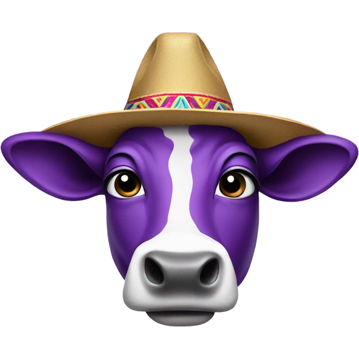 Purple cow wearing a sombrero emoji