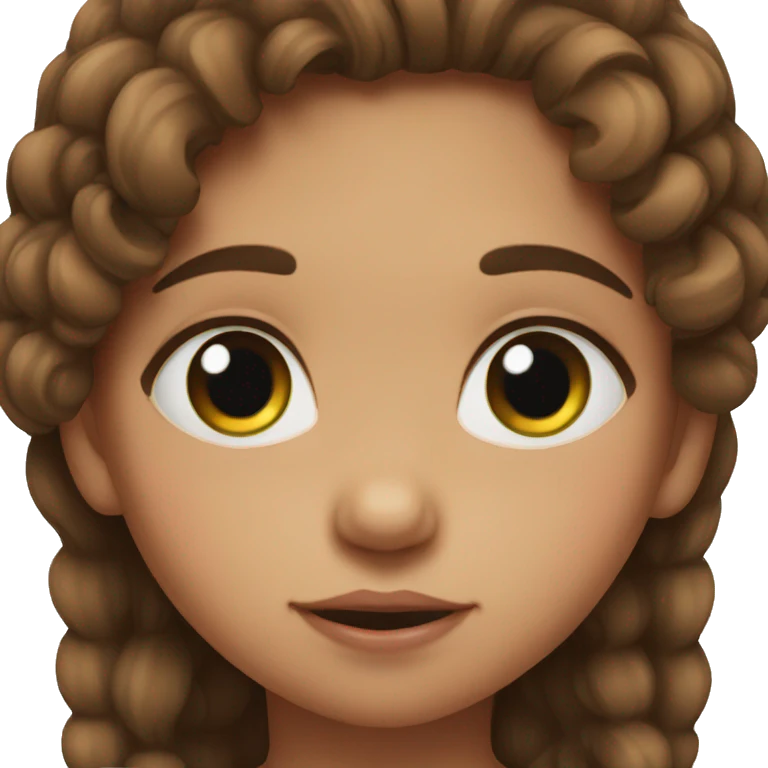 Blown eyed brown haired baby girl emoji