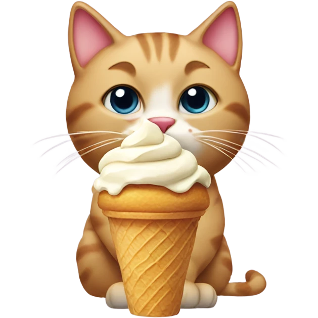 Cat eating icecream emoji