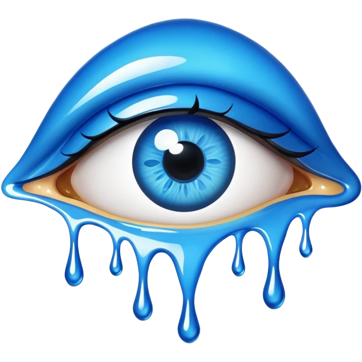 surreal dali style melting eye emoji