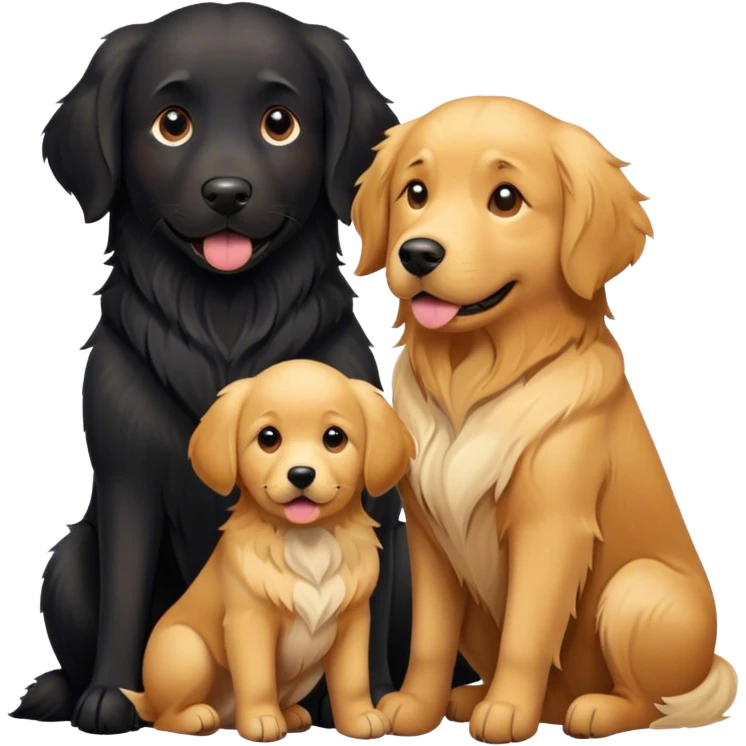 Little black dog and red golden retriever emoji