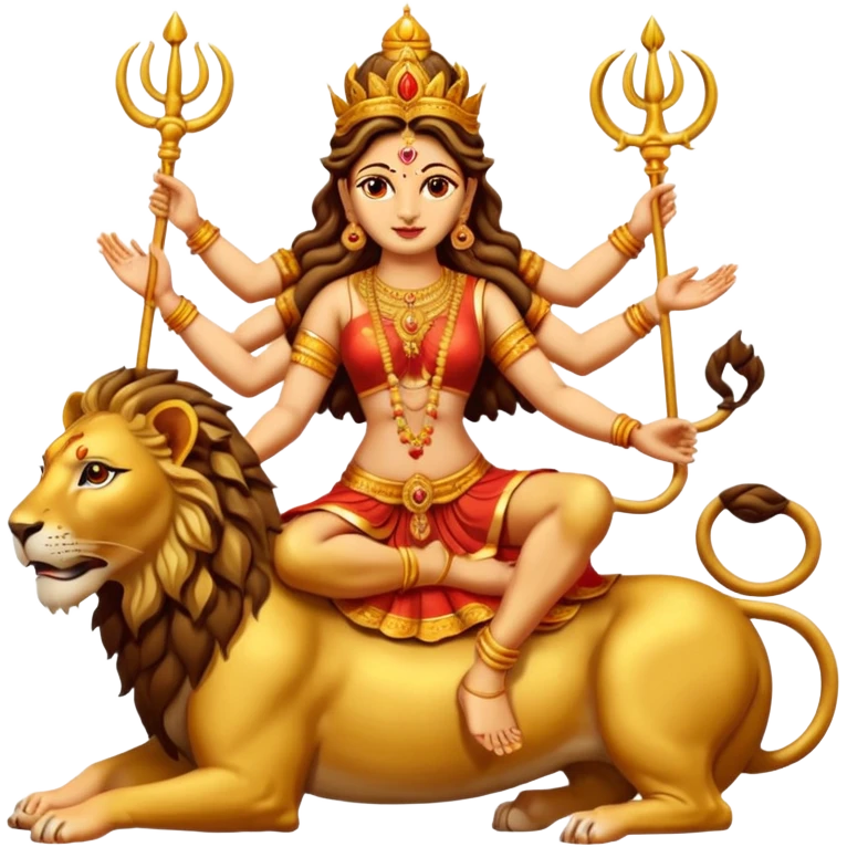 Godess Durga Devi sitting on lion generate emoji emoji