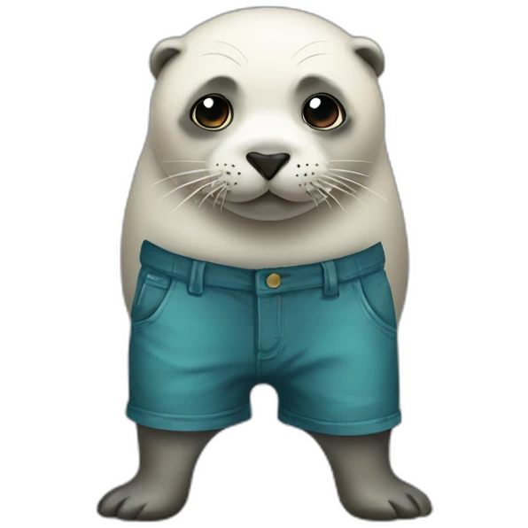A seal wearing shorts emoji