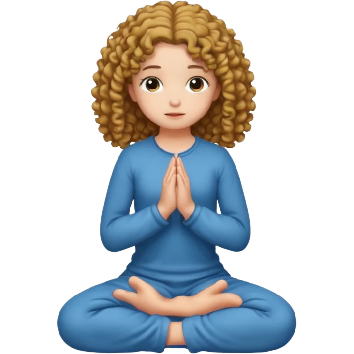 girl praying on knees curls  emoji