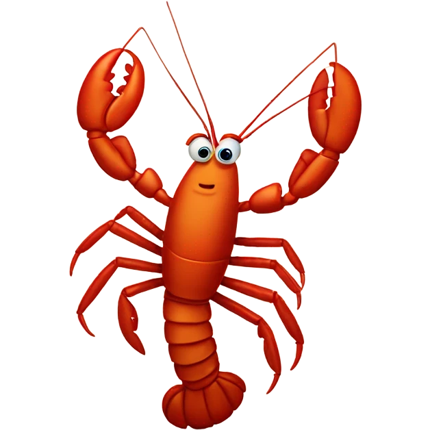 A lobster doing jazz hands emoji