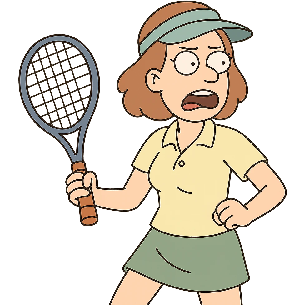 cartoon style tennis racket, colorful, simple shapes emoji