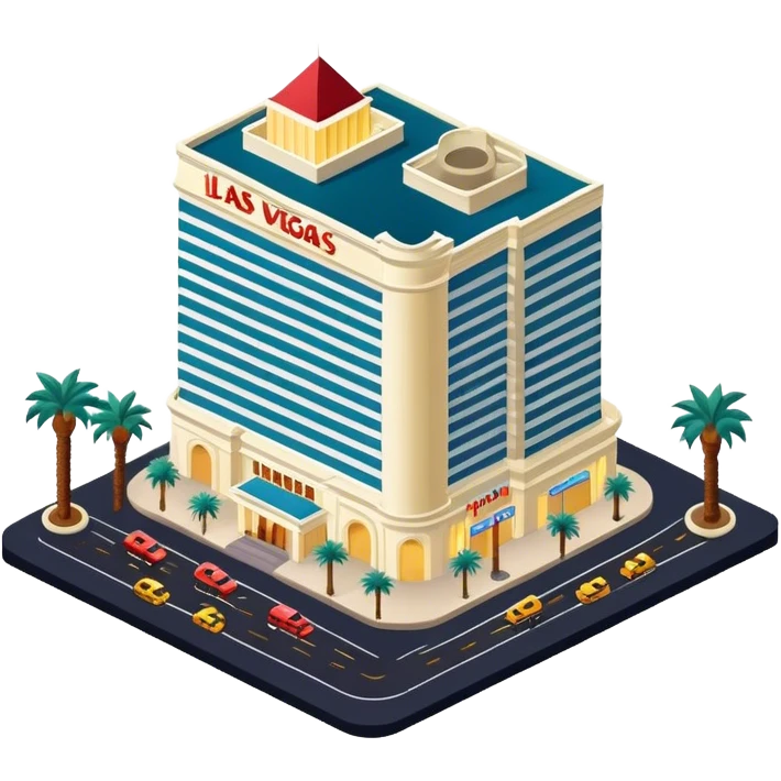 Las Vegas hotel isometric exterior nighttime  emoji