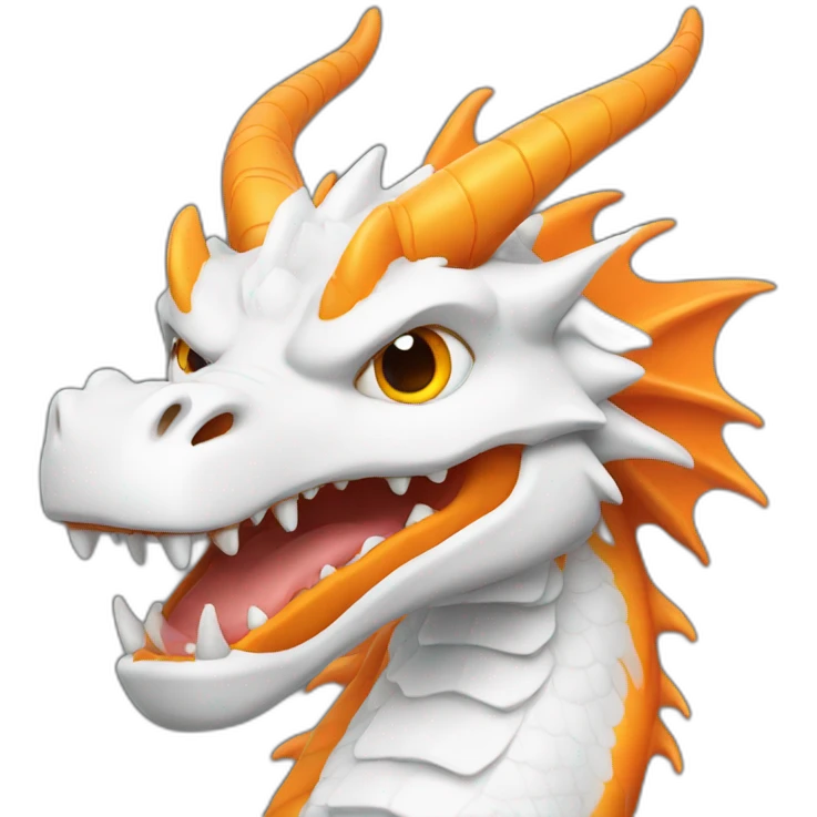 Orange and white dragon emoji