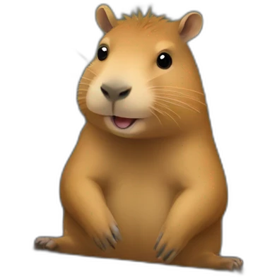capybara using a macbook pro like a programmer emoji