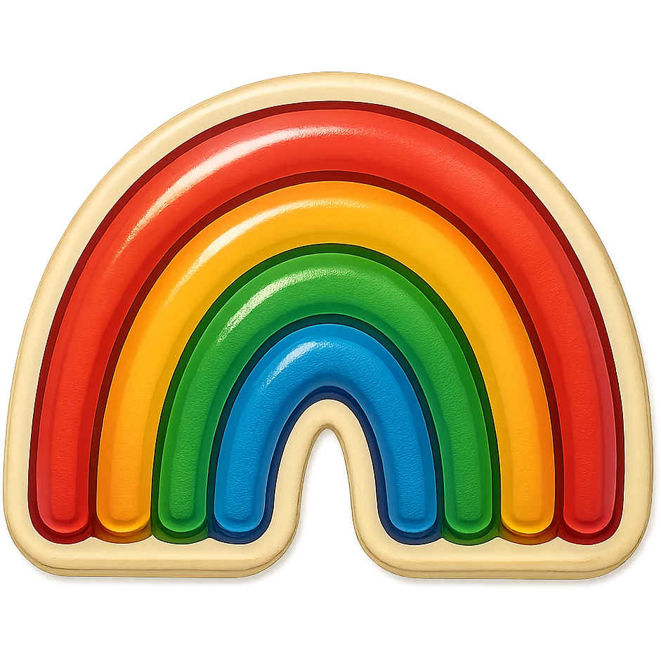 cartoon style sticker, single rainbow symbol, simple and clear, no text emoji