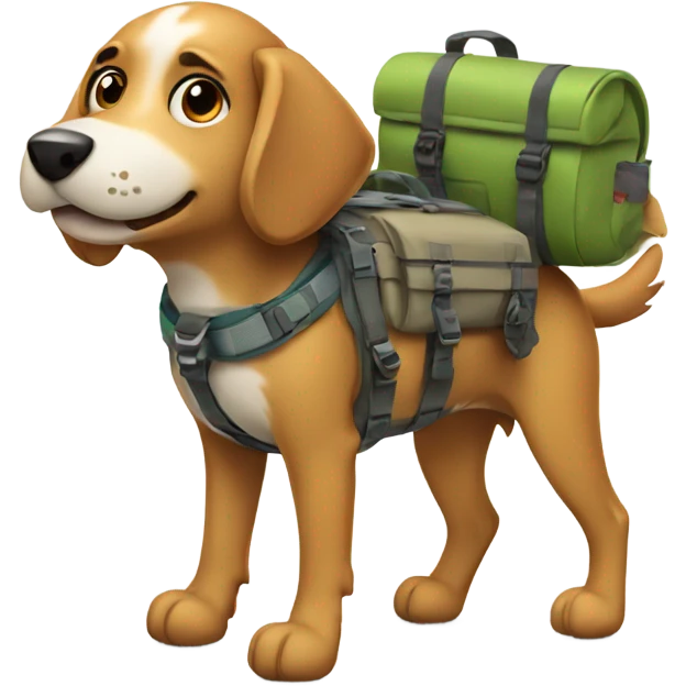 Dog with hiking pack emoji