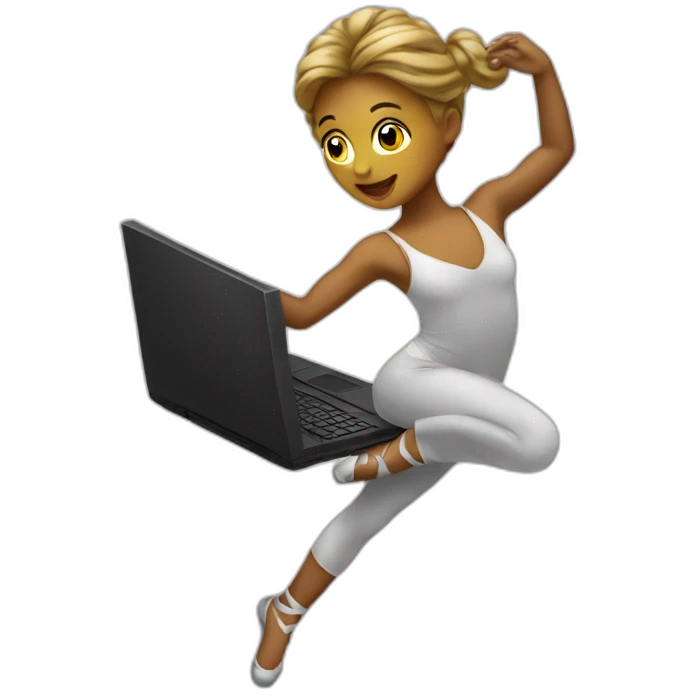 Dancer with computer emoji