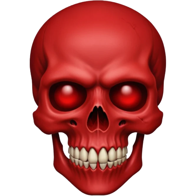 Scary red skull with body emoji