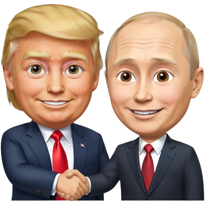 Trump and Putin shake hands emoji