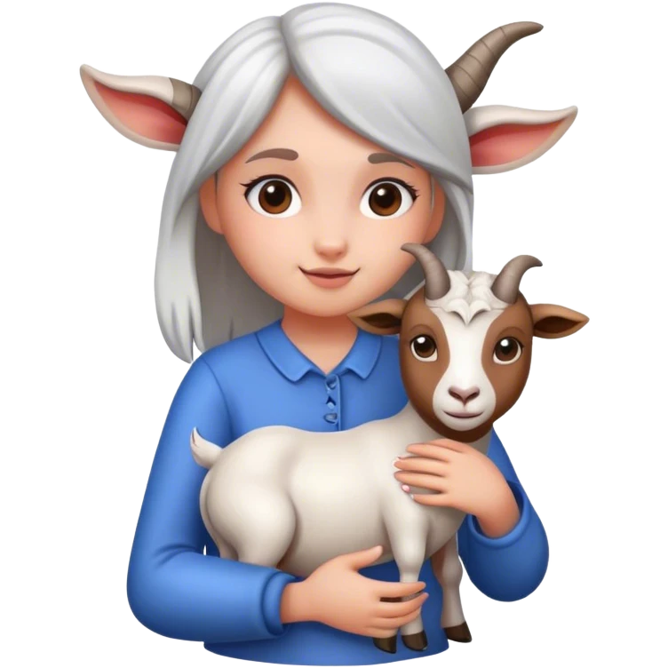 Girl with a goat emoji