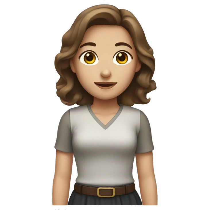 girl with brown hair and waring sleeve emoji