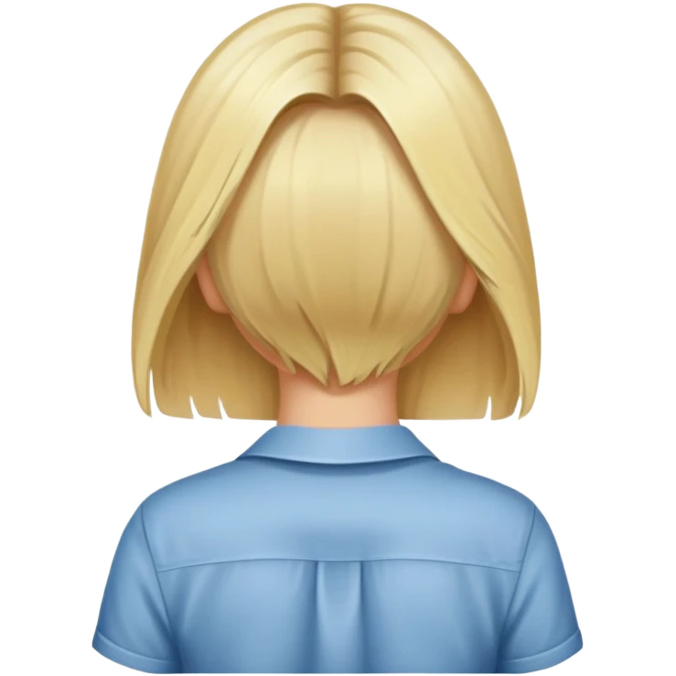 Blond girl back of head wearing shirtr emoji