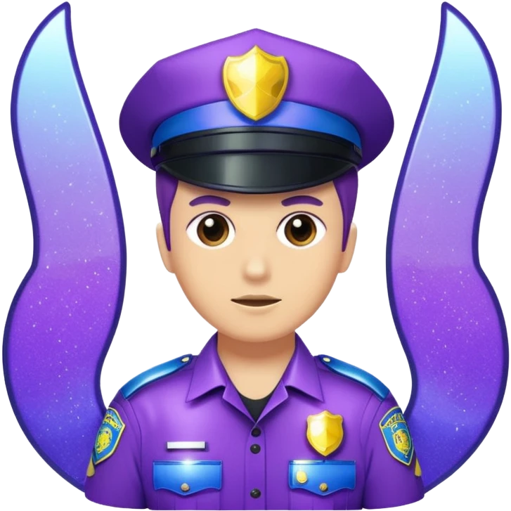 Glitter Purple and Cian police emoji
