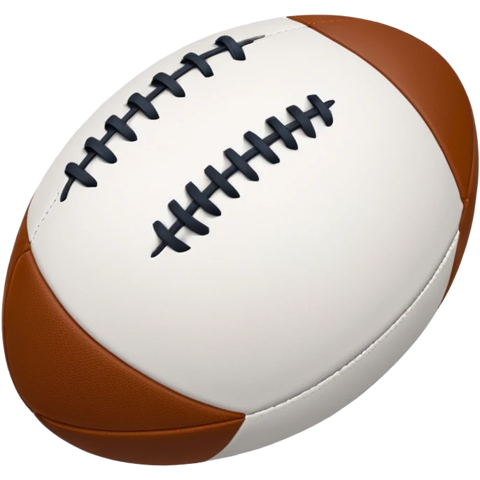 a rugby ball, but rather than it being colourful, it’s just white outline the same style as normal text.  emoji