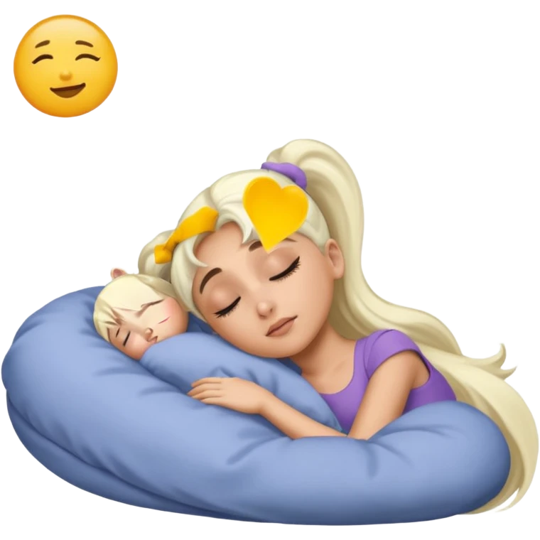 Ariana Grande with platinum blonde hair sleeping emoji