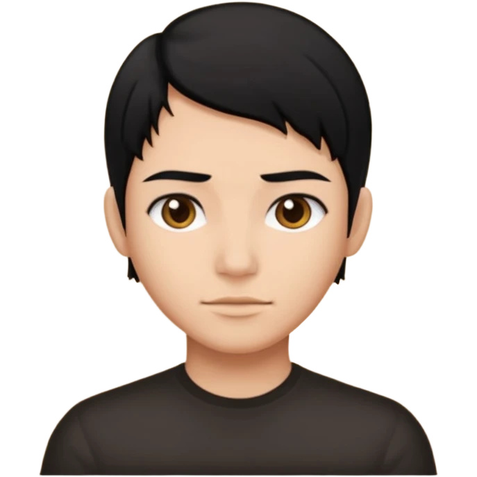 Black Middle Part Undercut emoji