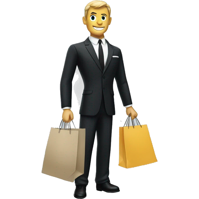 james bond holding shopping bags emoji