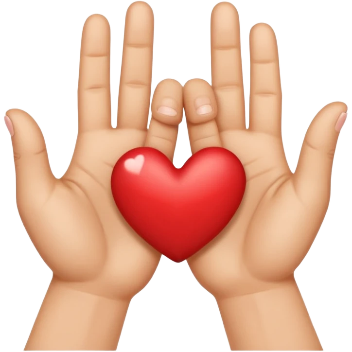 Corazón uniendo los dedos anular y pulgar entre dos manos emoji