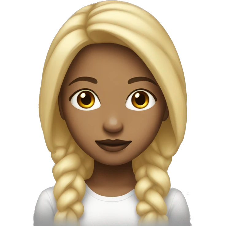 realistic portrait of blonde lightskin emoji girl emoji