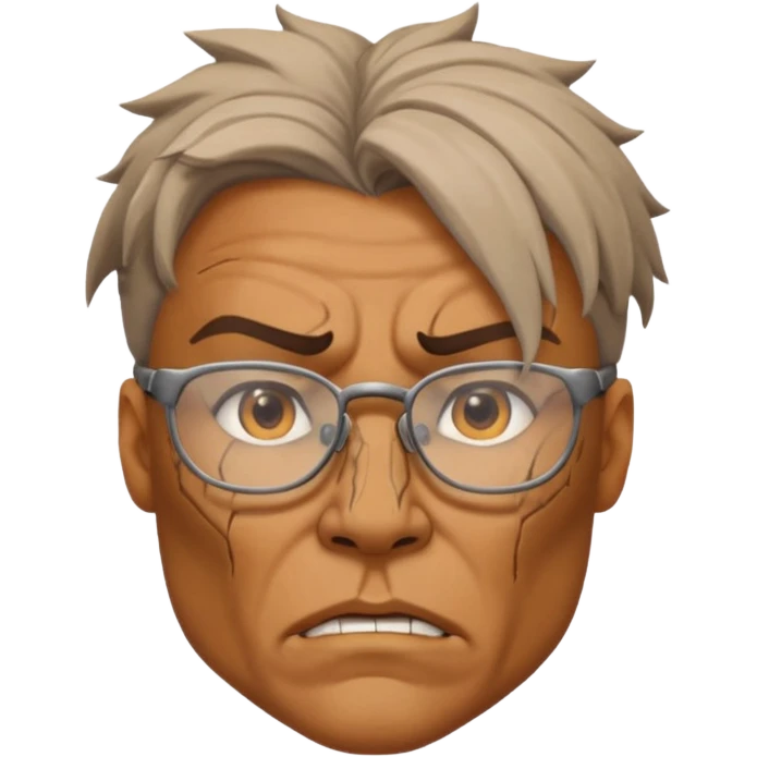 Glasses-Wearing wild Warrior bust emoji