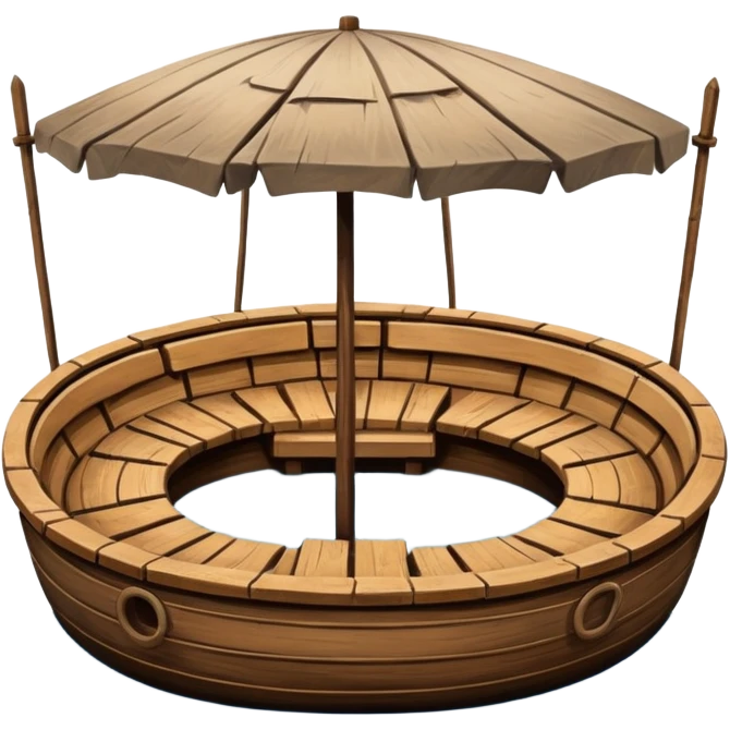 round boat with several seats around the perimeter emoji