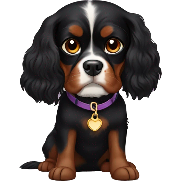 Black cavalier king charles emoji