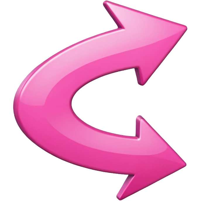 Pink curved go back arrow emoji
