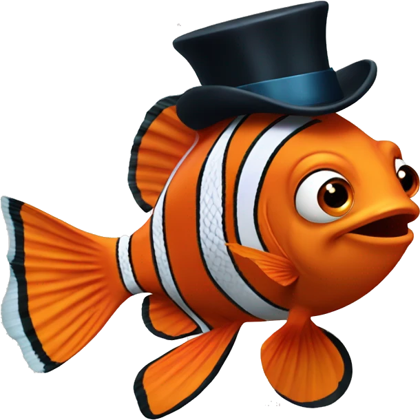 Nemo fish with tophat  emoji