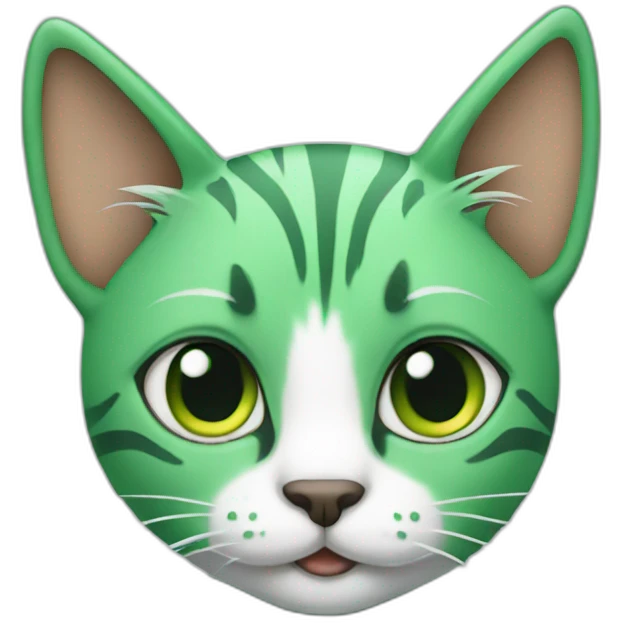 Cat with green hair emoji