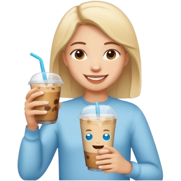 Only a glass Iced coffee cutie  emoji