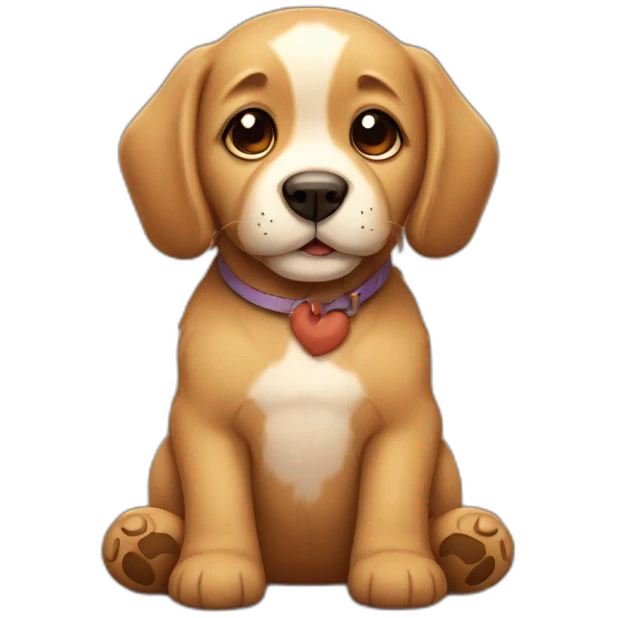 A puppy with a teddybear emoji