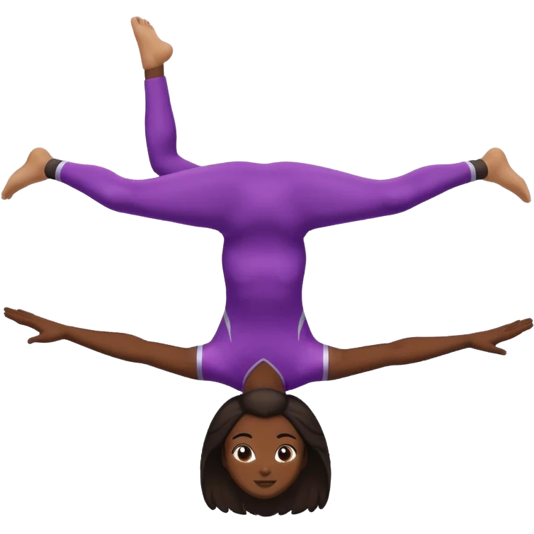 black girl doing a gymnastics backflip emoji